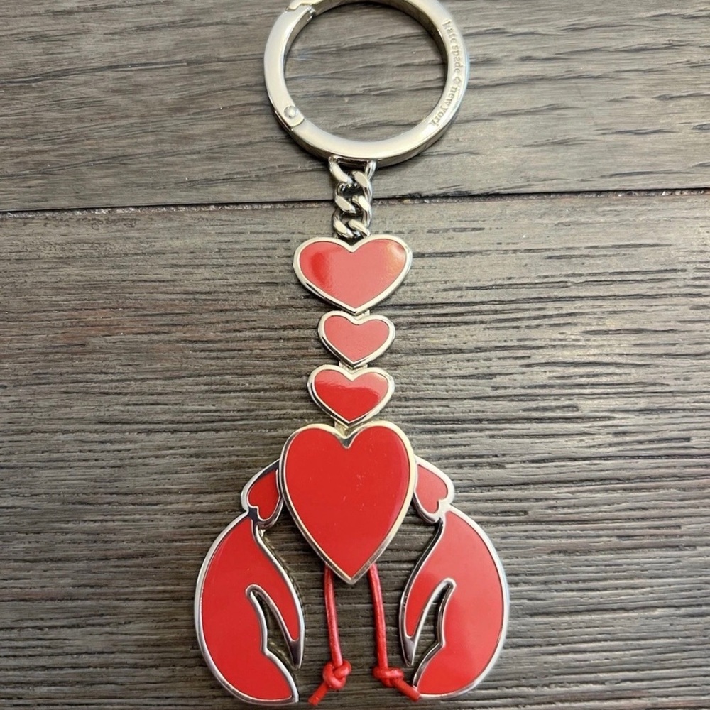 Rare Kate Spade New York Heart Lobster Keychain in Red